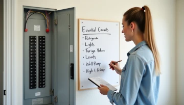 A homeowner planning backup power at an electrical panel