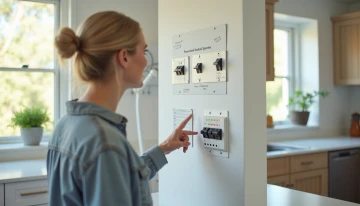 Homeowner studying essential appliances and circuit breaker panel for whole-home backup power planning