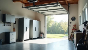 Home battery system in a controlled garage environment
