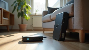 Apartment living room with portable power station